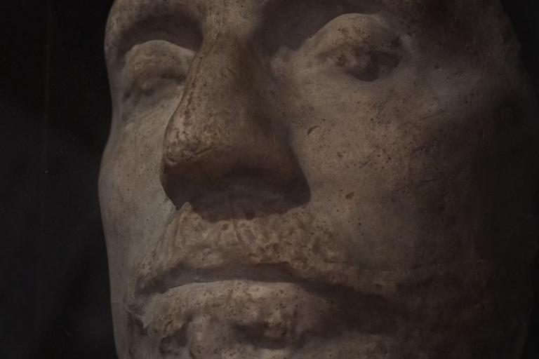 A cast of Oliver Cromwell’s face in stone called the "Death mask"