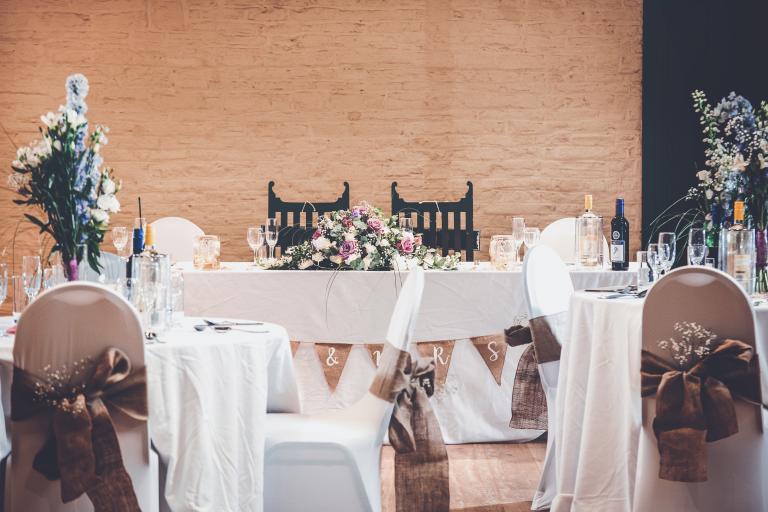 A room dressed for a wedding 