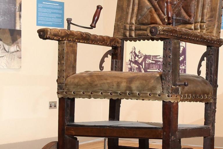 An 16th century wooden chair owned by Sir Thomas Fairfax.
