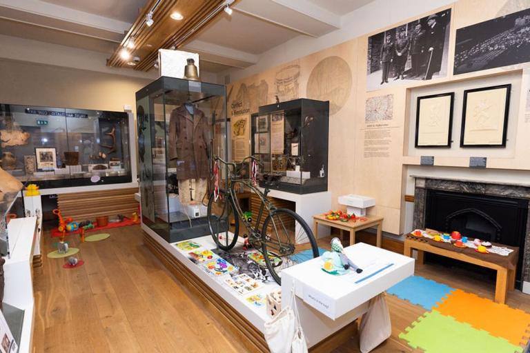 A gallery in the National Civil War Museum full of interactive objects.