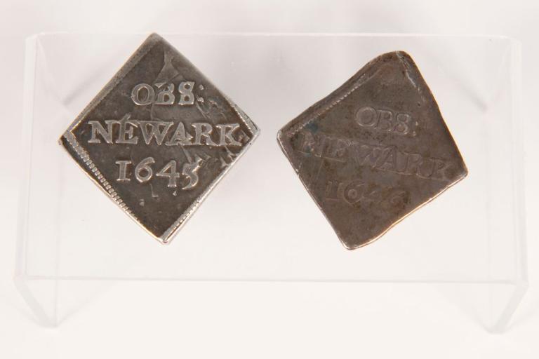 Siege pieces that say Newark 1645.